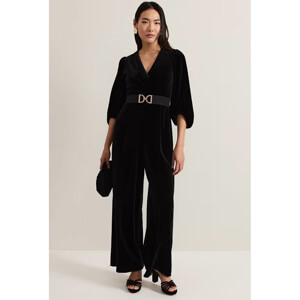 Phase Eight Myleen Black Velvet Jumpsuit